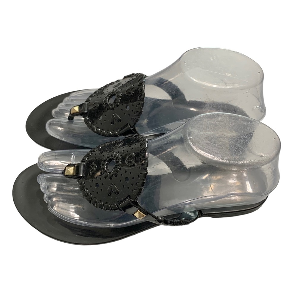 JACK ROGERS Black Georgica Jelly Sandals Sz 6 - Picture 4 of 11